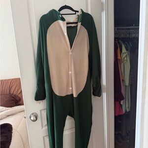 Snorlax Pokemon Green and Cream Hooded Onesie Jumpsuit